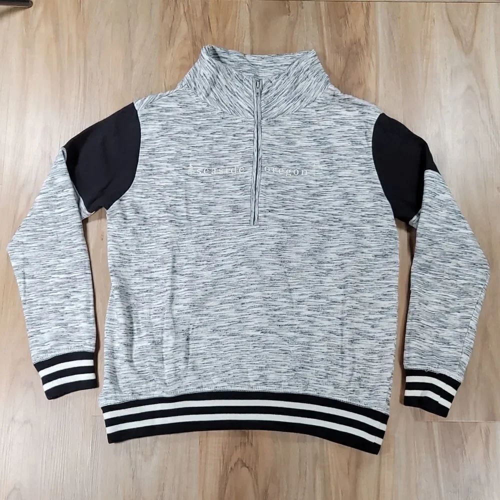 🔺️Exist Heather Gray & Black Seaside Oregon Pullover Long Sleeve Sweatshirt Sma